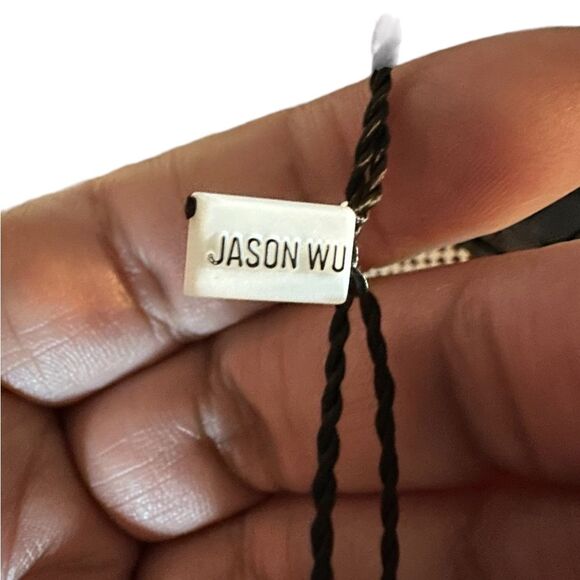 Jason Wu Bucket Bag with Crossbody Strap Black Textured Crocodile Trim - Picture 9 of 9